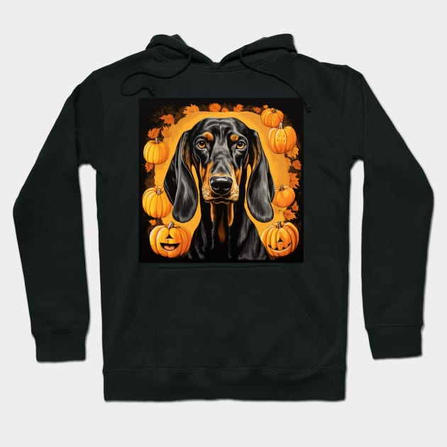 Black and Tan Coonhound Dog Halloween Hoodie by NatashaCuteShop